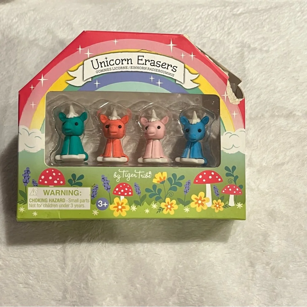 Schylling Tiger Tribe Small Multicolor Unicorn Erasers, Arts & Crafts Kit 61409